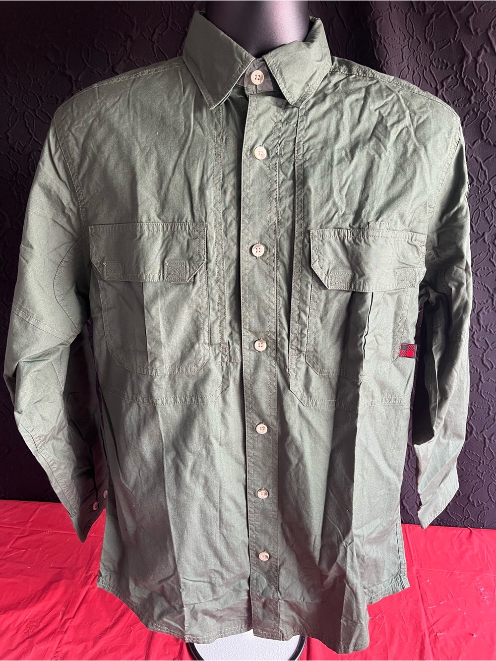 Woolrich Mens Tactical Jacket in Sage Green with Black Mesh Lining